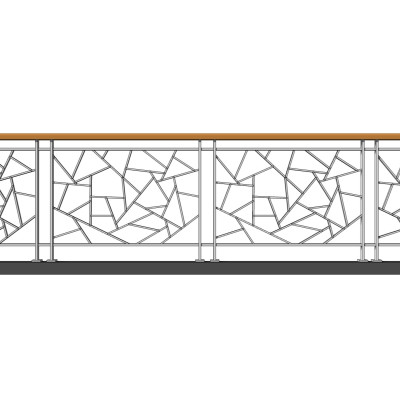 现代金属栏杆su模型