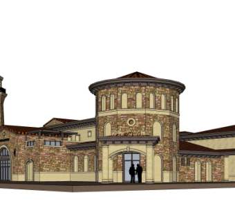 欧式酒店su模型