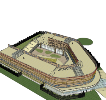 现代办公楼su模型