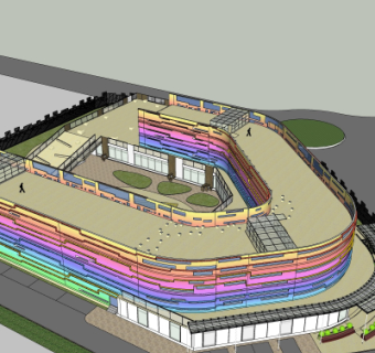现代办公楼su模型