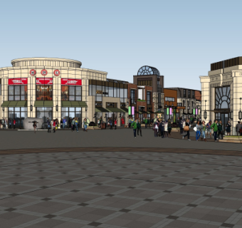 欧式商业街su模型