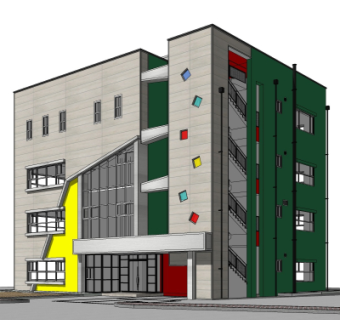 现代办公楼su模型