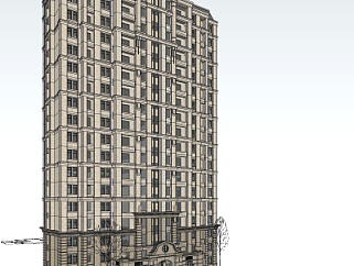 <em>法式高层</em>公寓楼su模型