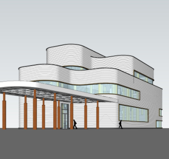 现代办公楼su模型