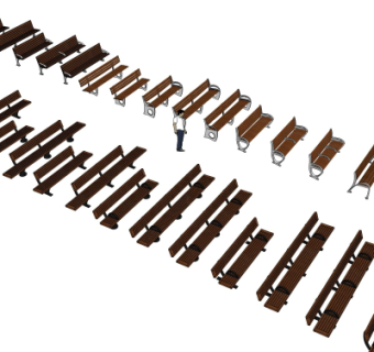 现代公园长椅su模型