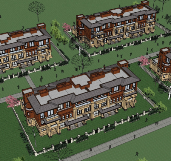 欧式公寓楼su模型