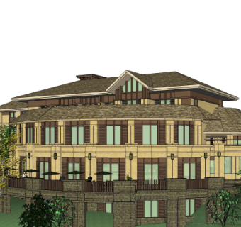 欧式酒店su模型