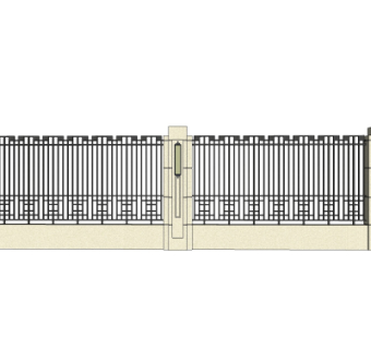 新中式围墙免费su模型