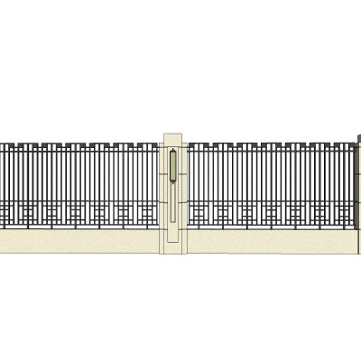 新中式围墙su模型