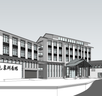 新中式酒店su模型