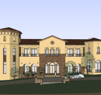 欧式酒店su模型