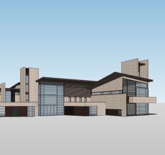 现代办公楼su模型