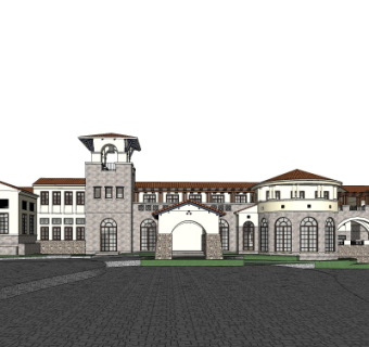 欧式酒店su模型