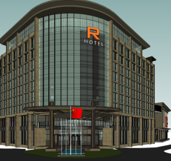 现代沿街商业建筑su模型