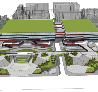 现代办公楼su模型