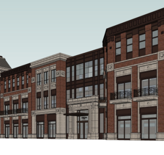 欧式沿街商业建筑su模型