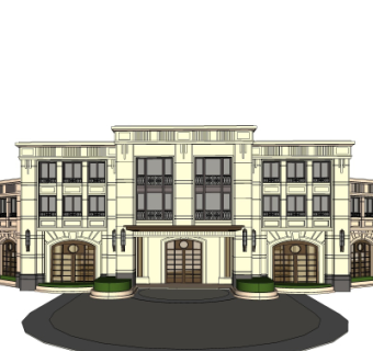 欧式沿街商业建筑su模型