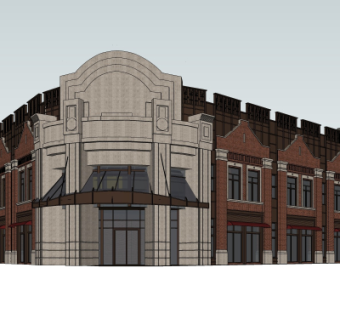 欧式沿街商业建筑su模型