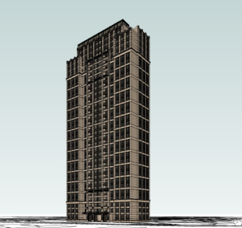新古典高层公寓楼su模型