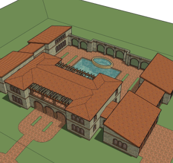 欧式建筑外观su模型