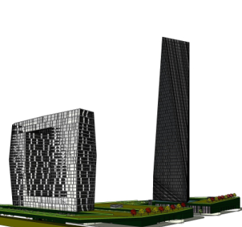 现代办公楼su模型