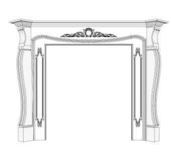 欧式门头构件su模型