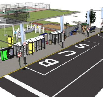 现代公交站su模型