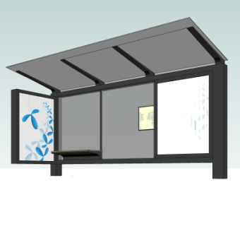 现代公交站su模型