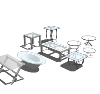 现代休闲桌椅su模型