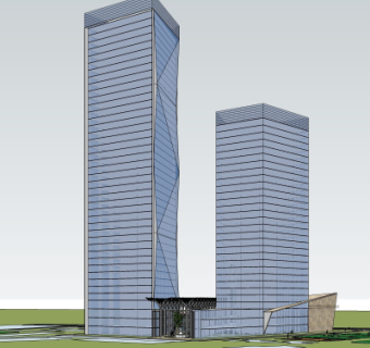 现代办公楼su模型