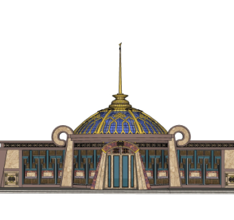 欧式会所su模型