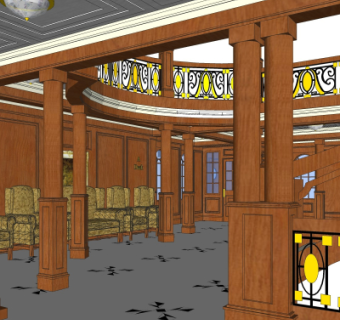 欧式楼梯间su模型