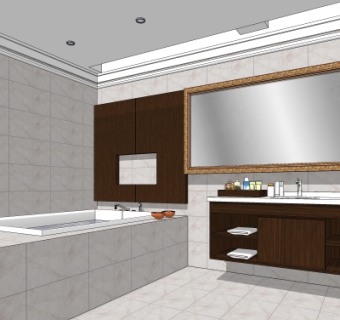 现代浴室卫生间su模型