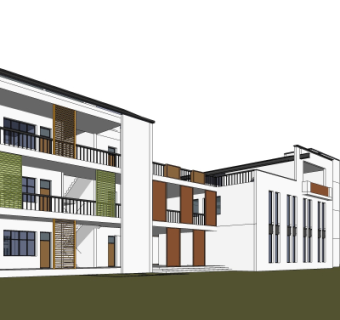现代办公楼su模型