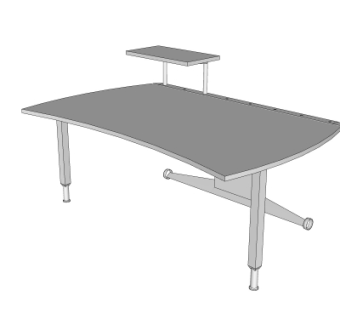 现代书桌电脑桌su模型
