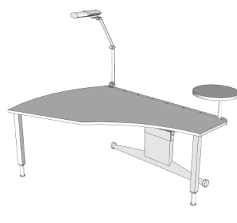 现代书桌电脑桌su模型