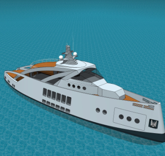 现代快艇su模型