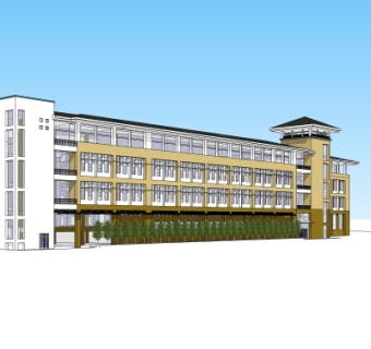 现代办公楼su模型