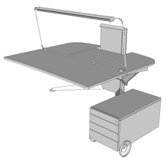 现代书桌电脑桌su模型