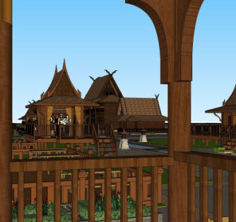 东南亚建筑su模型