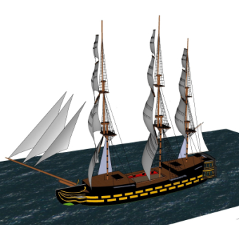 现代帆船su模型