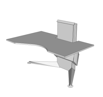 现代书桌电脑桌su模型