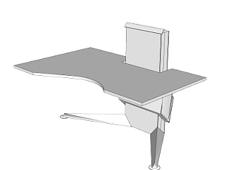 现代书桌电脑桌su模型