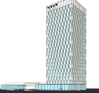 现代高层办公楼su模型