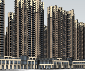 新古典高层公寓楼su模型