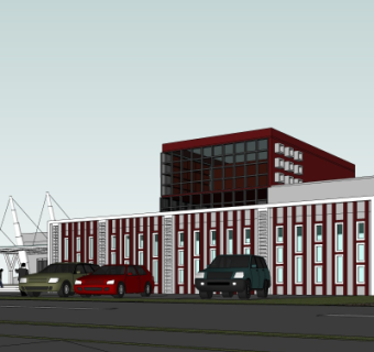 新中式建筑外观su模型