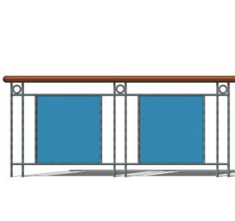 现代金属栏杆su模型