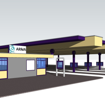 现代车站su模型