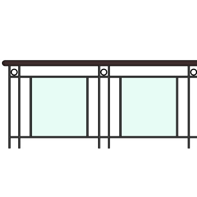 现代金属栏杆su模型