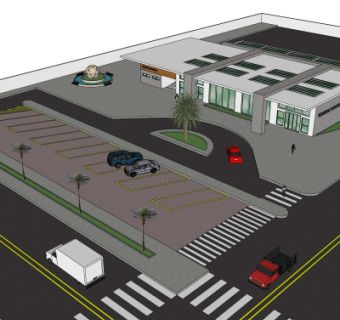 现代车站su模型